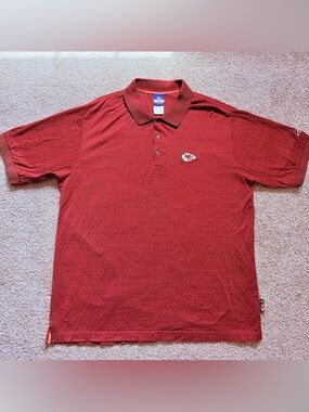 Kansas City Chiefs Y2K Polo Reebok NFL Men’s Short Sleeve Large Embroidered Red